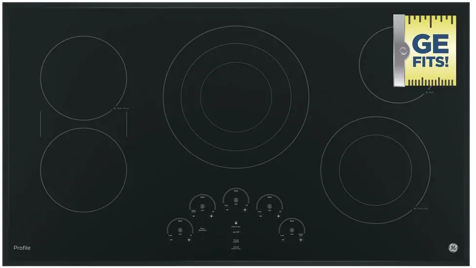 PP9036DJBB GE Profile 36 Inch Smoothtop Electric Cooktop - Black-1