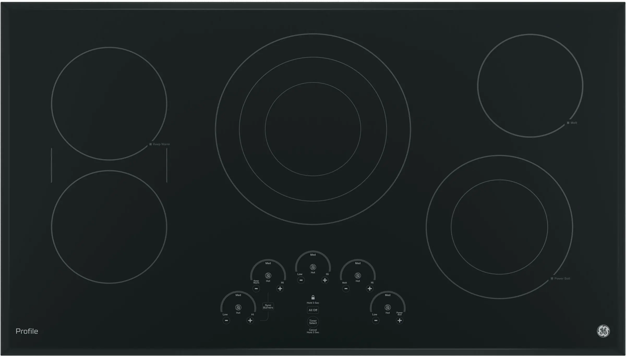 PP9036DJBB GE Profile 36 Inch Smoothtop Electric Cooktop - Black-4