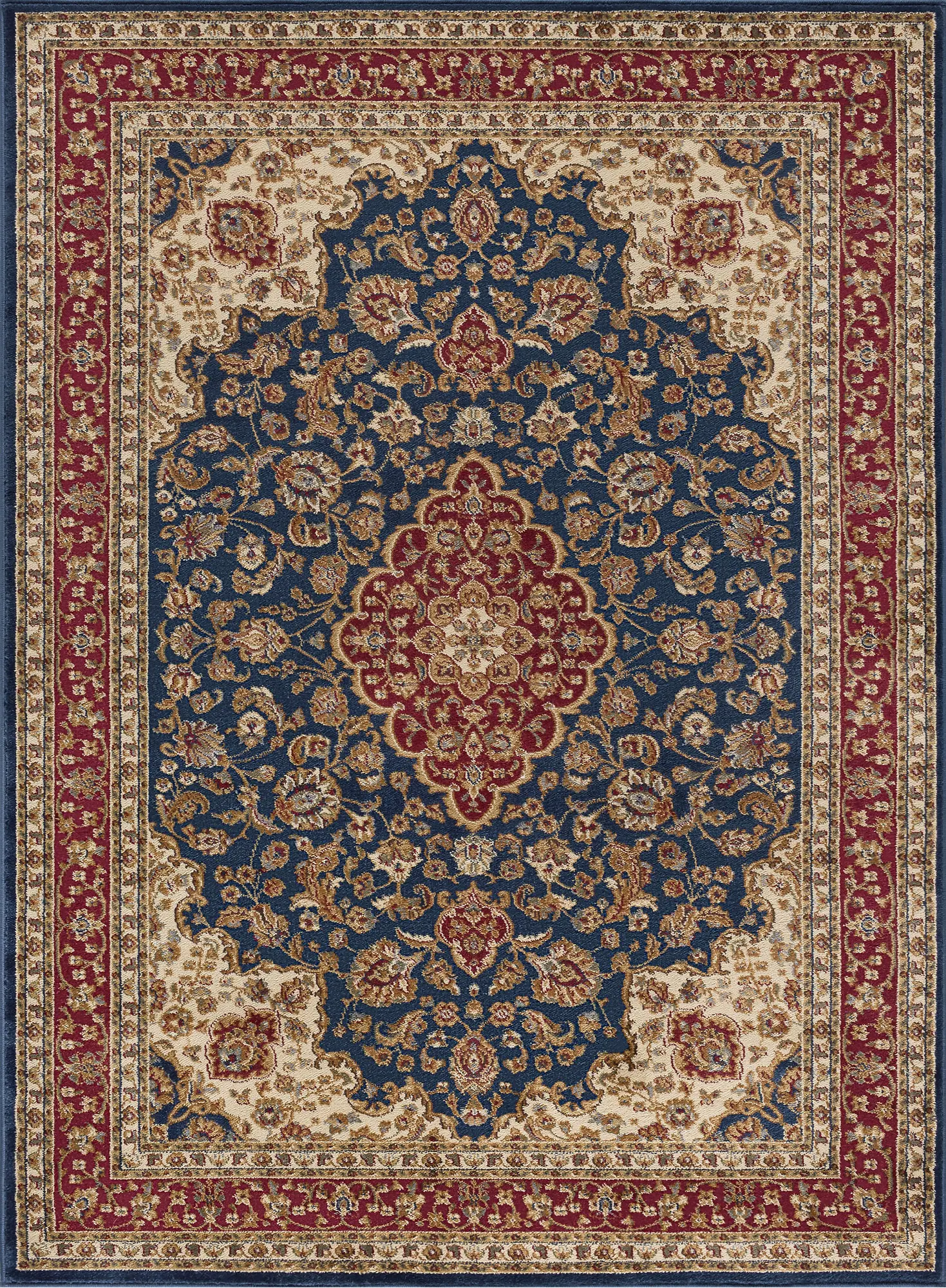SNS47878x11 8 x 11 Large Navy Blue and Red Area Rug - Sensation-1