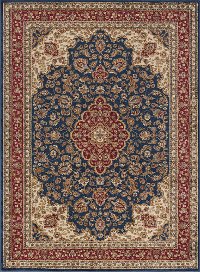 SNS4787 8x11 8 x 11 Large Navy Blue and Red Area Rug - Sensation
