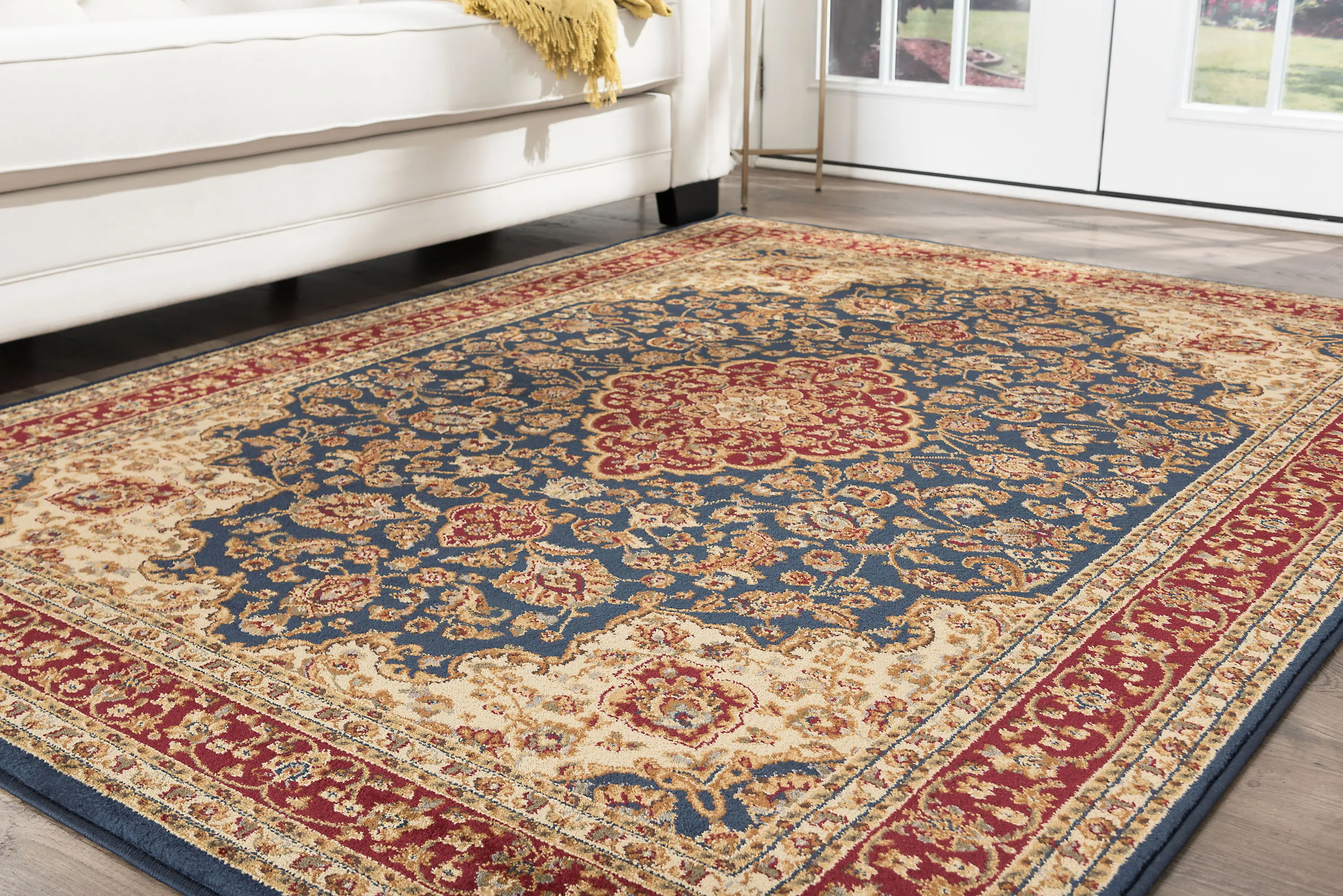 SNS47878x11 8 x 11 Large Navy Blue and Red Area Rug - Sensation-7