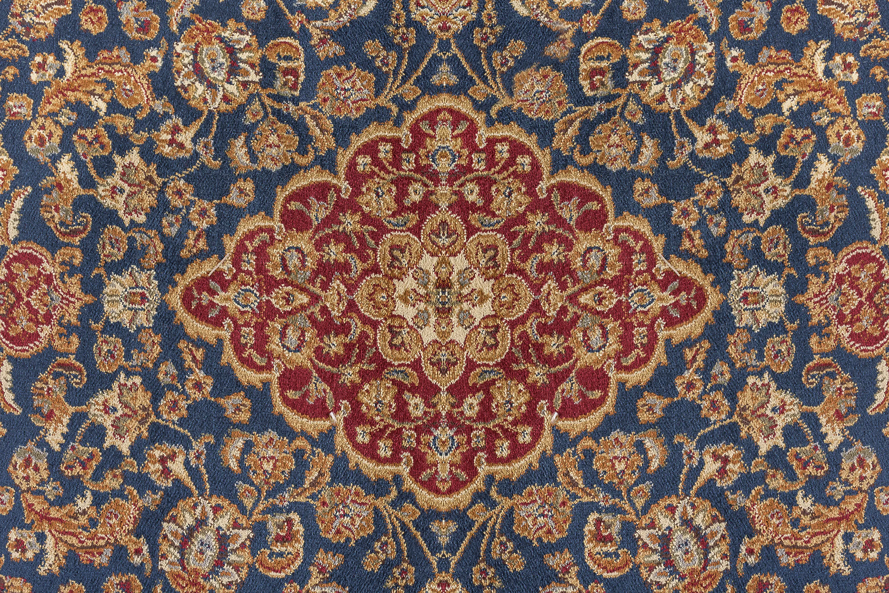 SNS47878x11 8 x 11 Large Navy Blue and Red Area Rug - Sensation-8
