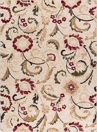 LGN50528x10 8 x 10 Large Ivory, Red, and Gold Area Rug - Laguna