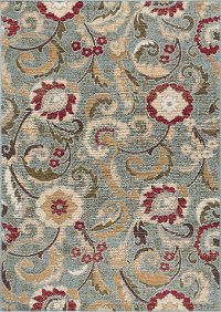 LGN5056 5x7 5 x 7 Medium Blue, Red, and Beige Area Rug - Laguna