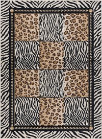 LGN5080 5x7 5 x 7 Medium Black & Bronze Animal Print Area Rug - Laguna