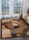 LGN51105x7 5 x 7 Medium Tan and Red Area Rug - Elegance