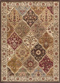 ELG5120 5x7 5 x 7 Medium Tan & Red Area Rug - Elegance