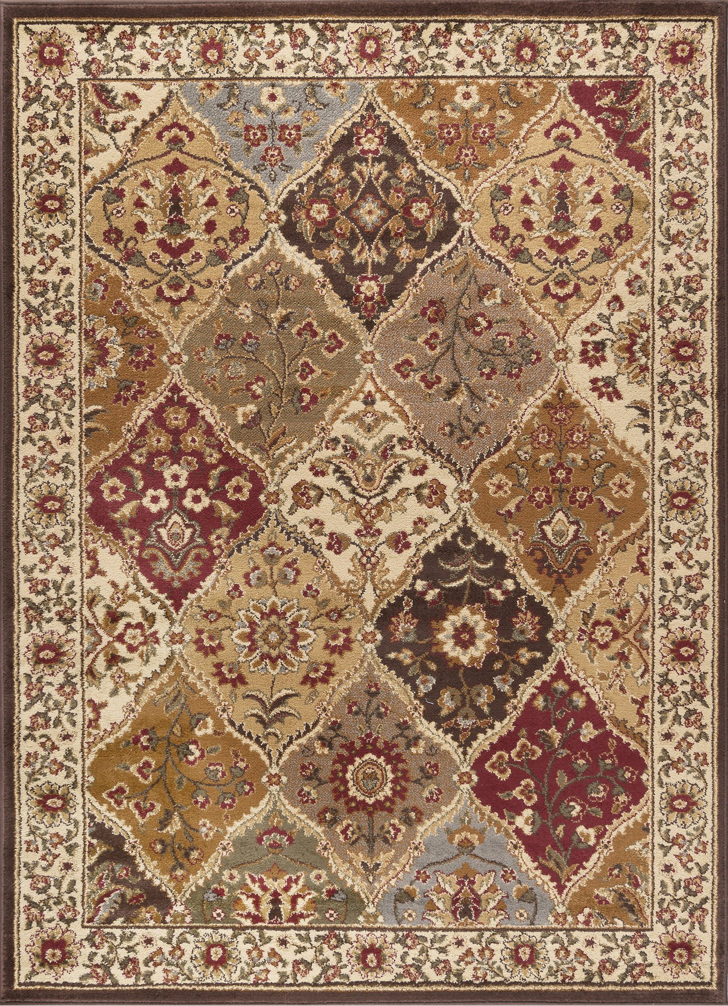 ELG51205x7 5 x 7 Medium Tan and Red Area Rug - Elegance-1