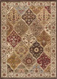 ELG51205x7 5 x 7 Medium Tan and Red Area Rug - Elegance
