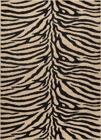ELG5162 5x7 5 x 7 Medium Beige and Black Zebra Print Area Rug - Elegance