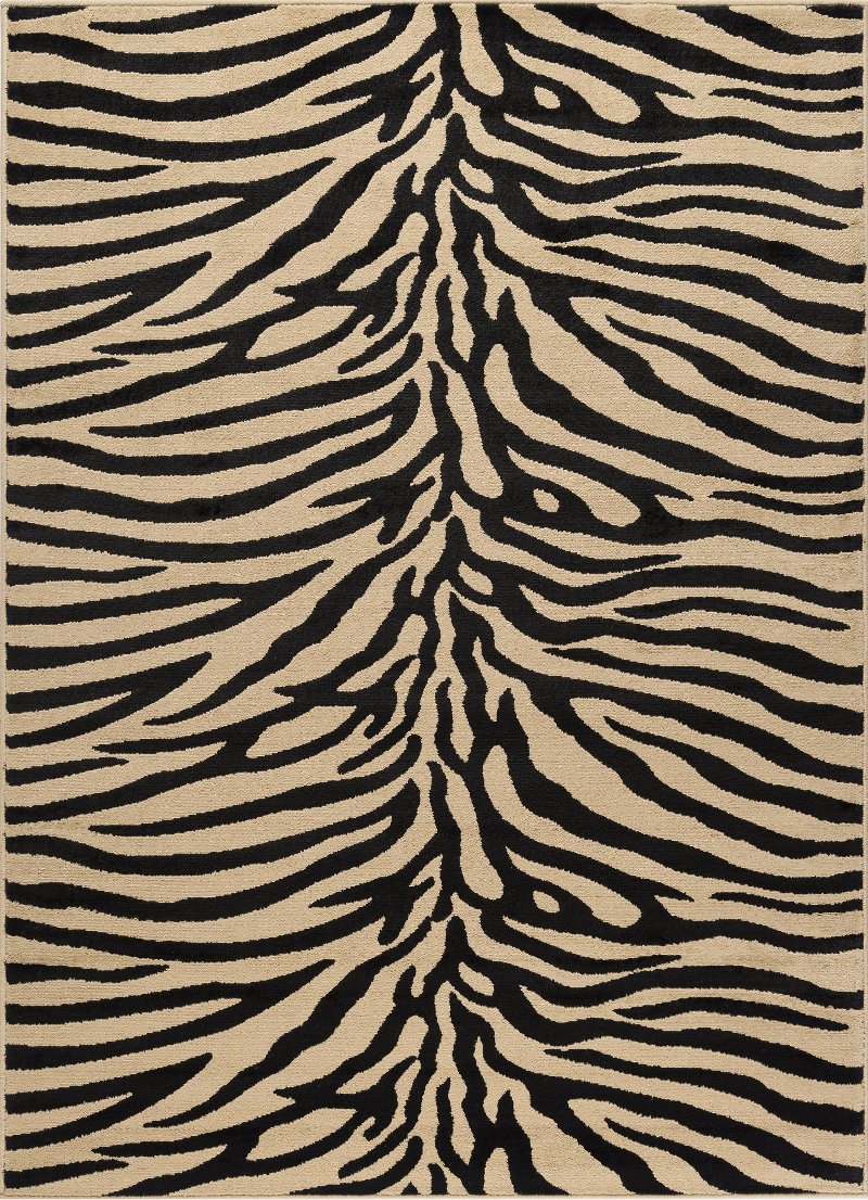 8 X 10 Large Beige And Black Zebra Print Area Rug Elegance Rc