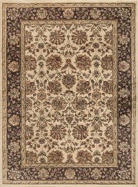 ELG5332 8x10 8 x 10 Large Ivory, Brown, and Gold Area Rug - Elegance