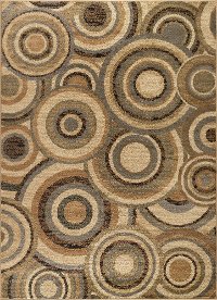 ELG5382 5x7 5 x 7 Medium Green, Beige, and Gold Area Rug - Elegance