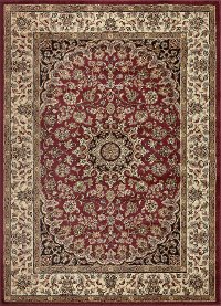 ELG53905x7 5 x 7 Medium Ivory, Red, and Gold Area Rug - Elegance