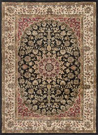ELG53938x10 8 x 10 Large Black, Red, and Gold Area Rug - Elegance