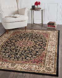 ELG53938x10 8 x 10 Large Black, Red, and Gold Area Rug - Elegance-2