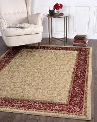 ELG54028X10 8 x 10 Large Ivory, Gold, and Red Area Rug - Elegance-2