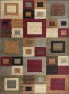 ELG54105x7 5 x 7 Medium Red, Gray-Blue, and Beige Area Rug - Elegance