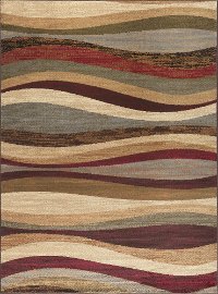 ELG5420 5x7 5 x 7 Medium Red, Gray-Blue, and Beige Area Rug - Elegance