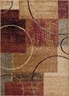 ELG5430 5x7 5 x 7 Medium Red, Gray-Blue & Beige Area Rug - Elegance