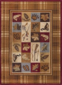 NTR6510 5x8 5 x 7 Medium Tan, Brown, and Blue Area Rug - Nature