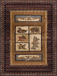 NTR6538 5x8 5 x 7 Medium Tan, Brown & Blue Area Rug - Nature