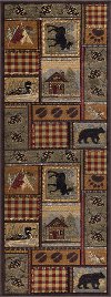 NTR6548 3x8 3 x 7 Runner Tan, Green & Red Area Rug - Nature
