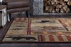 NTR6548 3x8 Tan, Green, and Red 7 Foot Runner Rug - Nature-6
