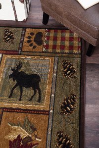 NTR65483x8 Tan, Green, and Red 7 Foot Runner Rug - Nature-7