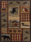 NTR65485x8 5 x 7 Medium Tan, Green, and Red Area Rug - Nature