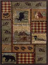 NTR6548 5X8 5 x 7 Medium Tan, Green, and Red Area Rug - Nature