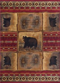 NTR65708x11 8 x 10 Large Brown, Red, and Green Area Rug - Nature-1