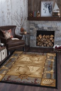 NTR65828x11 8 x 10 Large Beige, Blue, and Red Area Rug - Nature-2