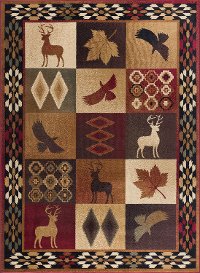 NTR65908x11 8 x 10 Large Red, Brown, and Tan Area Rug - Nature