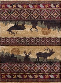 NTR65955x8 5 x 7 Medium Red, Brown, and Beige Area Rug - Nature