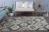 CPR1008 5x8 5 x 7 Medium Aqua Blue, Brown, and Gold Area Rug - Capri-2