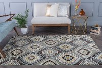 CPR10085x8 5 x 7 Medium Aqua Blue, Brown, and Gold Area Rug - Capri-2