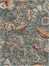 CPR10095x8 5 x 7 Medium Aqua Blue, Mocha Brown, and Gold Area Rug - Capri