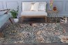 CPR1009 5x8 5 x 7 Medium Aqua Blue, Mocha Brown, and Gold Area Rug - Capri-2