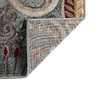 CPR10095x8 5 x 7 Medium Aqua Blue, Mocha Brown, and Gold Area Rug - Capri-5