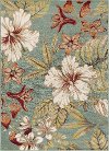 CPR10125x8 5 x 7 Medium Ivory, Aqua Blue, and Gold Area Rug - Capri