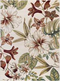 CPR1014 5x8 5 x 7 Medium Ivory, Green, and Gold Area Rug - Capri