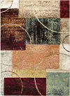 DCO10045x8 5 x 7 Medium Red, Brown, and Teal Area Rug - Deco