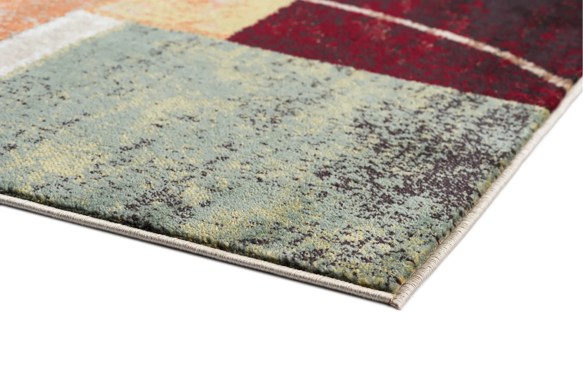 DCO10045x8 5 x 7 Medium Red, Brown, and Teal Area Rug - Deco-4