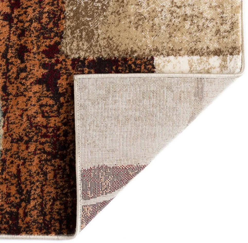 DCO10045x8 5 x 7 Medium Red, Brown, and Teal Area Rug - Deco-5