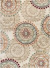 DCO10115x8 5 x 7 Medium Ivory, Teal Blue, and Red Area Rug - Deco