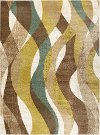 DCO10128x10 8 x 10 Large Ivory, Teal Blue, and Green Area Rug - Deco