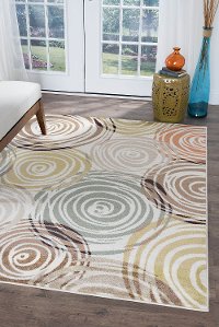 DCO10168x10 8 x 10 Large Brown, Ivory, and Green Area Rug - Deco-2