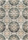 DCO1017 5x8 5 x 7 Medium Teal Blue, Ivory, and Green Area Rug - Deco-1
