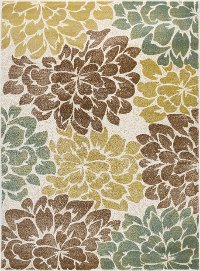 DCO10208x10 8 x 10 Large Teal Blue, Ivory, and Green Area Rug - Deco